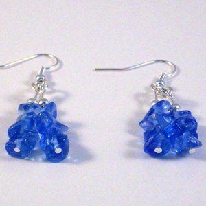 ❤️Dangle Earrings Sapphire Blue Gemstone Chips